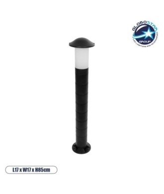 GloboStar® GARDENIO 203-0247 Μοντέρνο Επιδαπέδιο Φωτιστικό Κολωνάκι Κήπου Μονόφωτο 1 x E27 IP44 Μαύρο Πλαστικό - Μ17 x Π17 x Υ85cm